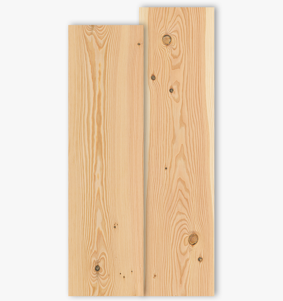 Douglasie Dielen in der Sortierung Select und Natur in 250mm Breite