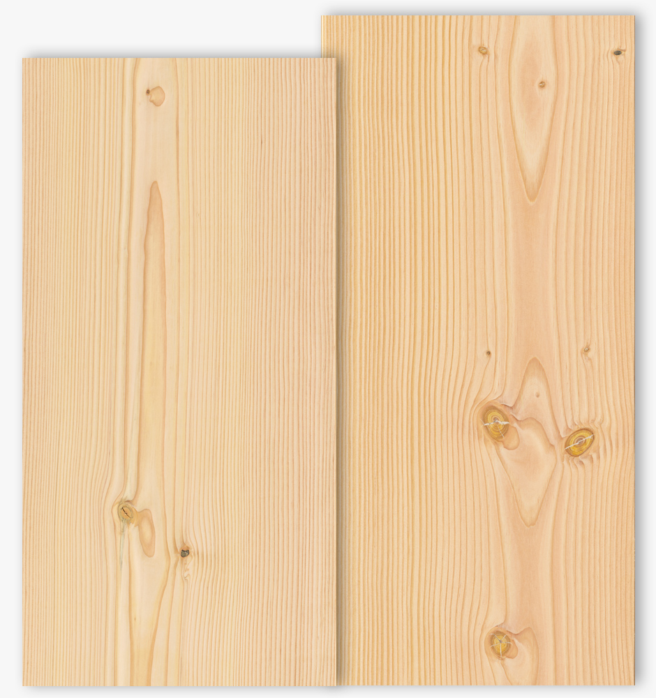 Douglasie Dielen in der Sortierung Select und Natur in 450mm Breite