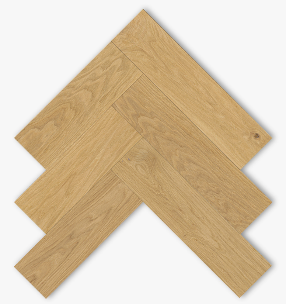 Eiche Fischgrätparkett in der Sortierung Select in 150mm Breite im Herringbone Pattern (Fischgrat Muster)
