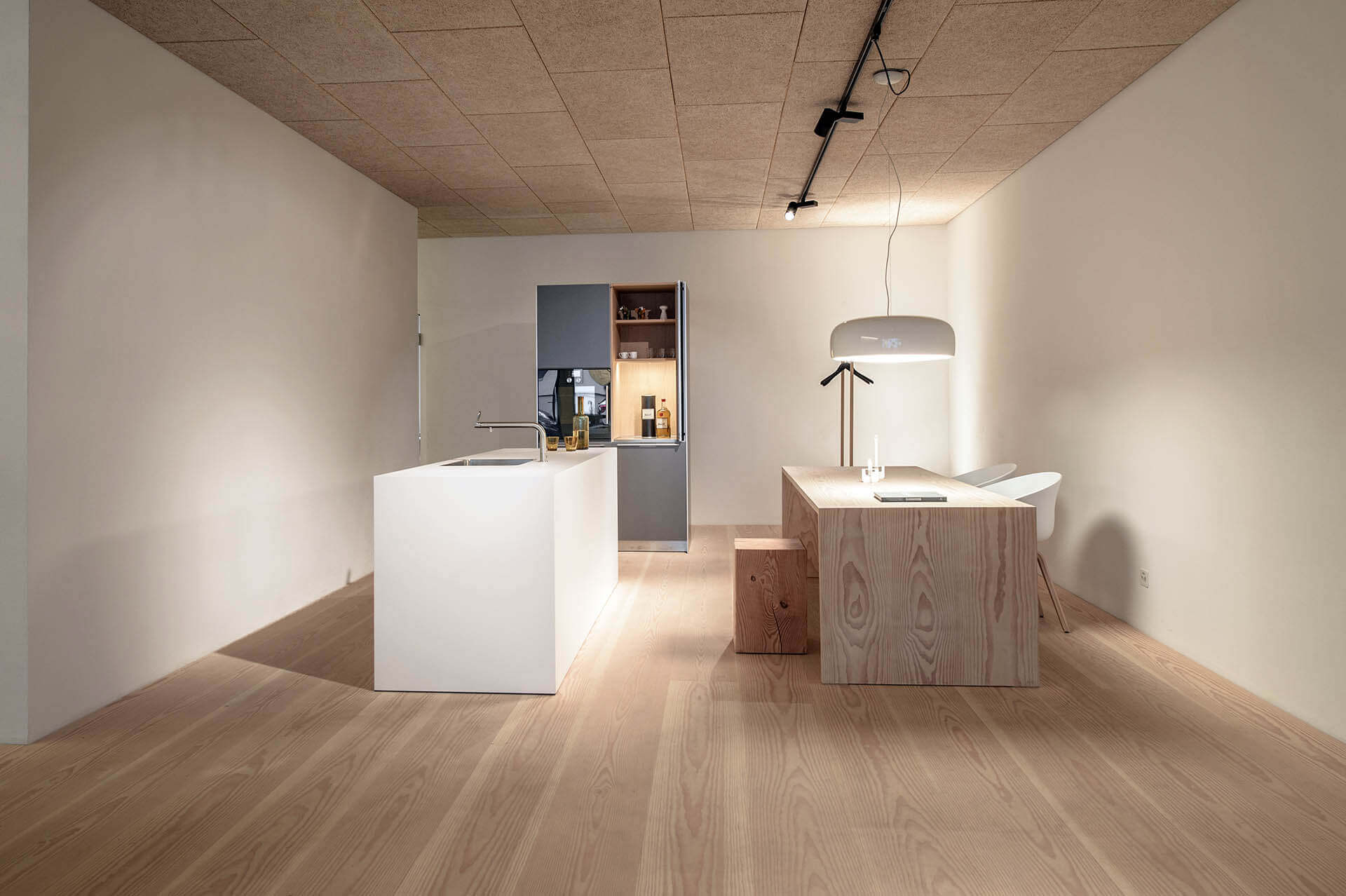 Wooden board floor with pur natur boards Douglas Select 300mm wide