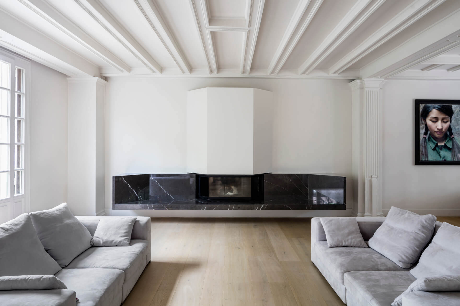 Wooden board floor with pur natur Oak boards Select 300mm wide